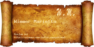 Wimmer Marietta névjegykártya